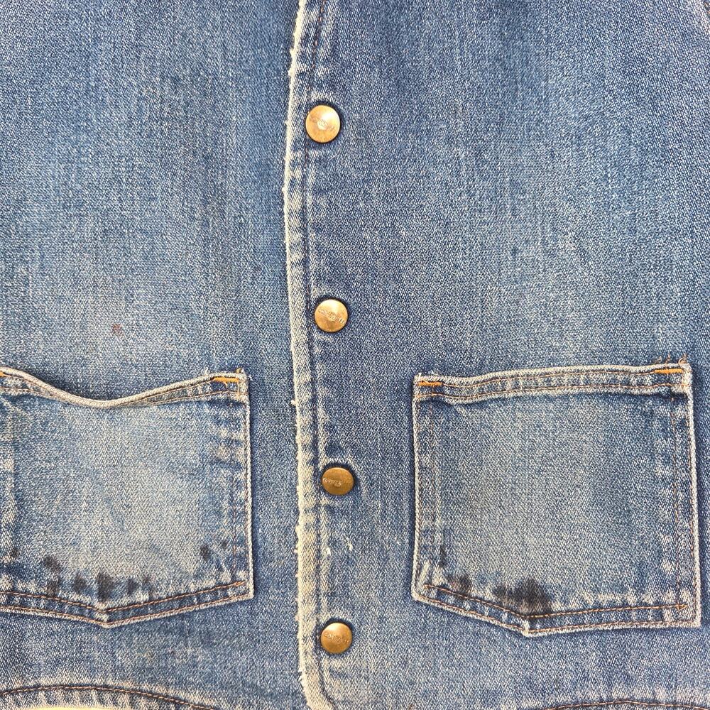 Vintage Carhartt Sherpa denim vest size medium western snaps - Picture 3 of 9